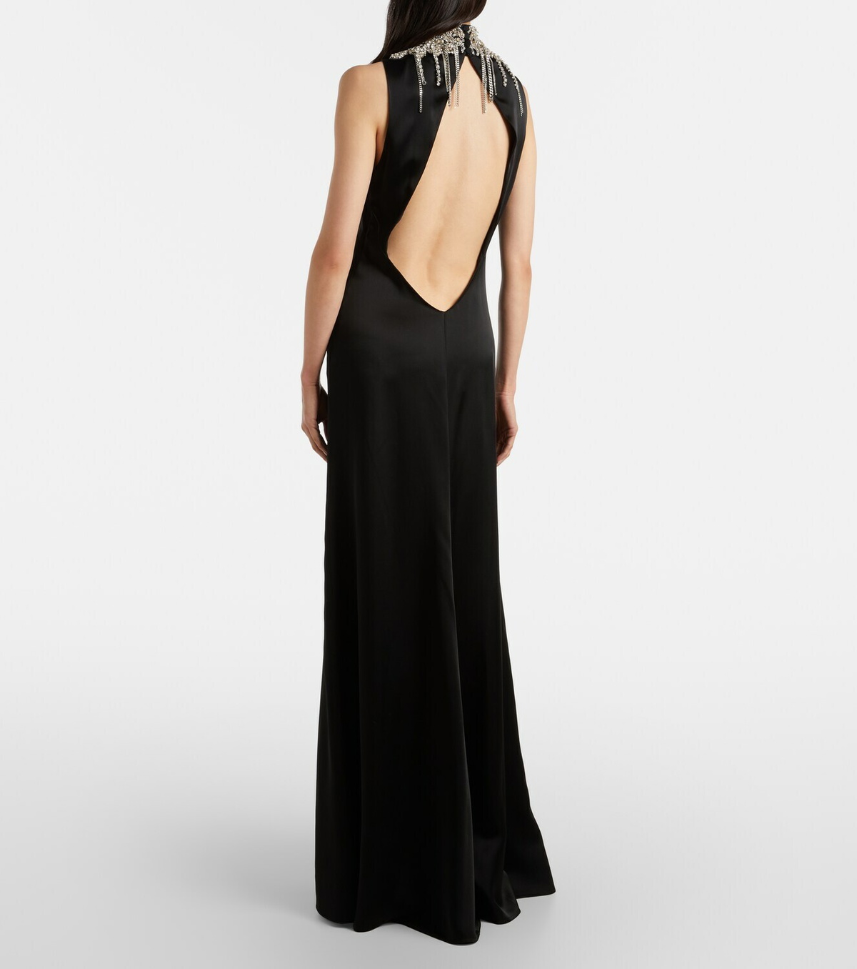 McQueen Embellished open-back gown