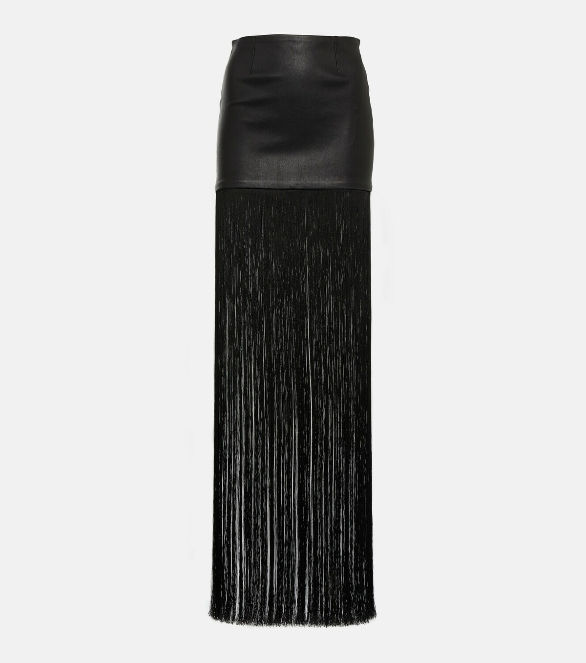 Stouls Shanghai fringed leather maxi skirt
