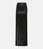 Stouls Shanghai fringed leather maxi skirt