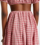 Faithfull Agora checked cotton midi skirt