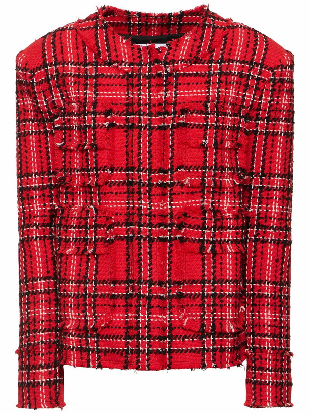 Photo: MSGM Tartan Cotton Tweed Jacket