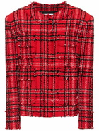 MSGM Tartan Cotton Tweed Jacket