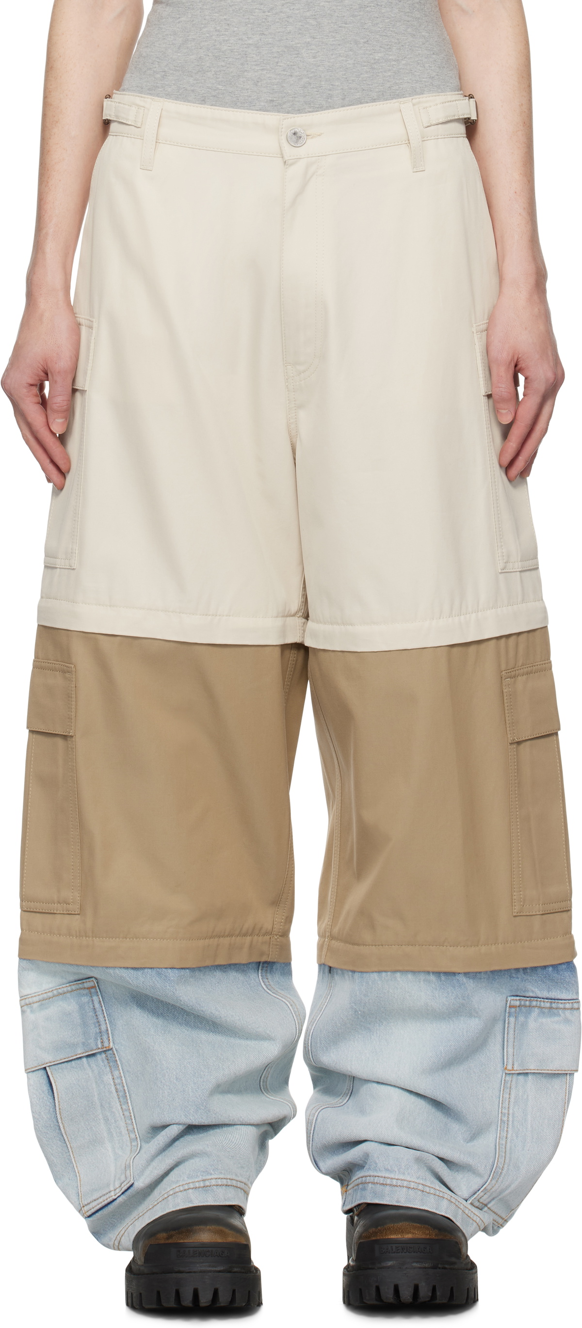 VETEMENTS Multicolor Deconstructed Triple Cargo Pants