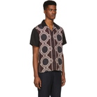 Saturdays NYC Black and Burgundy Mosaic Canty Short Sleeve Shirt