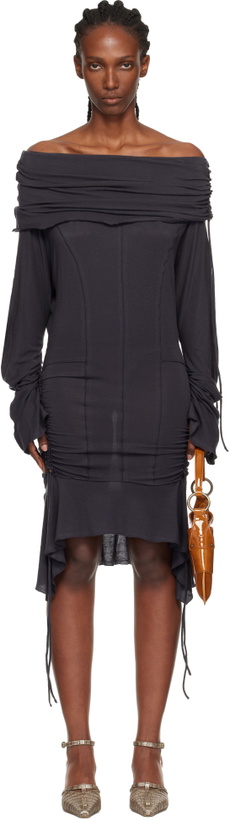 princess polly baby blue dress Everlane Cashmere Long-Sleeve Mini Dress in Heathered Toffee, Size Xs main image 1