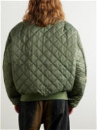 Mastermind World - Alpha Industries MA-1 Reversible Logo-Print Quilted Shell Bomber Jacket - Green