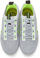 Nike Grey & Green Air Vapormax 2021 FlyKnit Sneakers