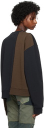 (di)vision Black & Brown Asymmetrical Sweatshirt
