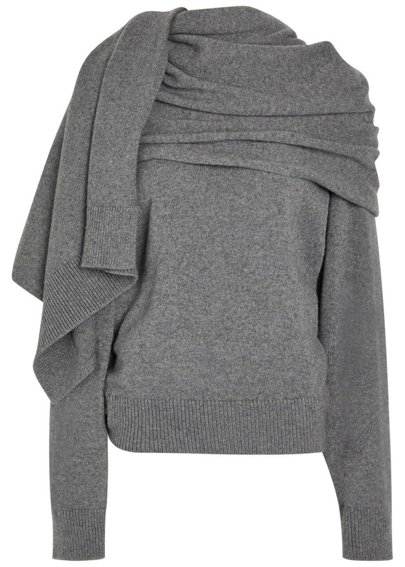 Photo: Armarium Alida Scarf-effect Wool and Cashmere-blend Jumper Grey