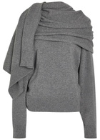 Armarium Alida Scarf-effect Wool and Cashmere-blend Jumper Grey