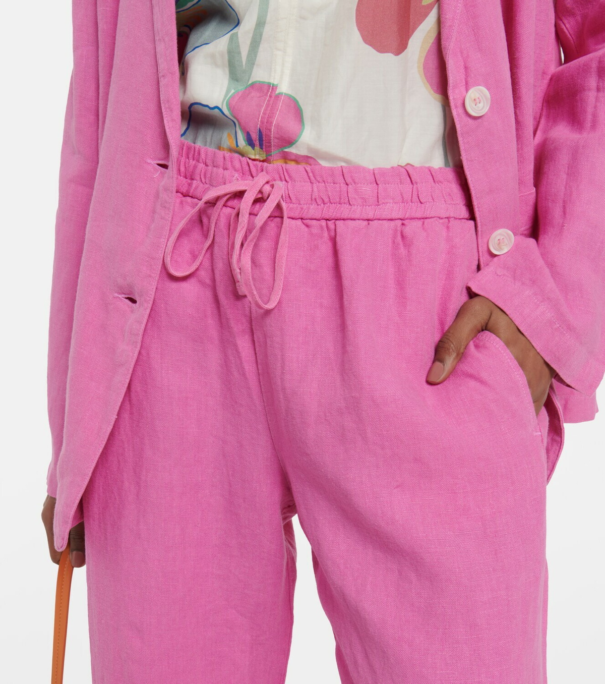 Jerry cotton gauze wide-leg pants in pink - Velvet