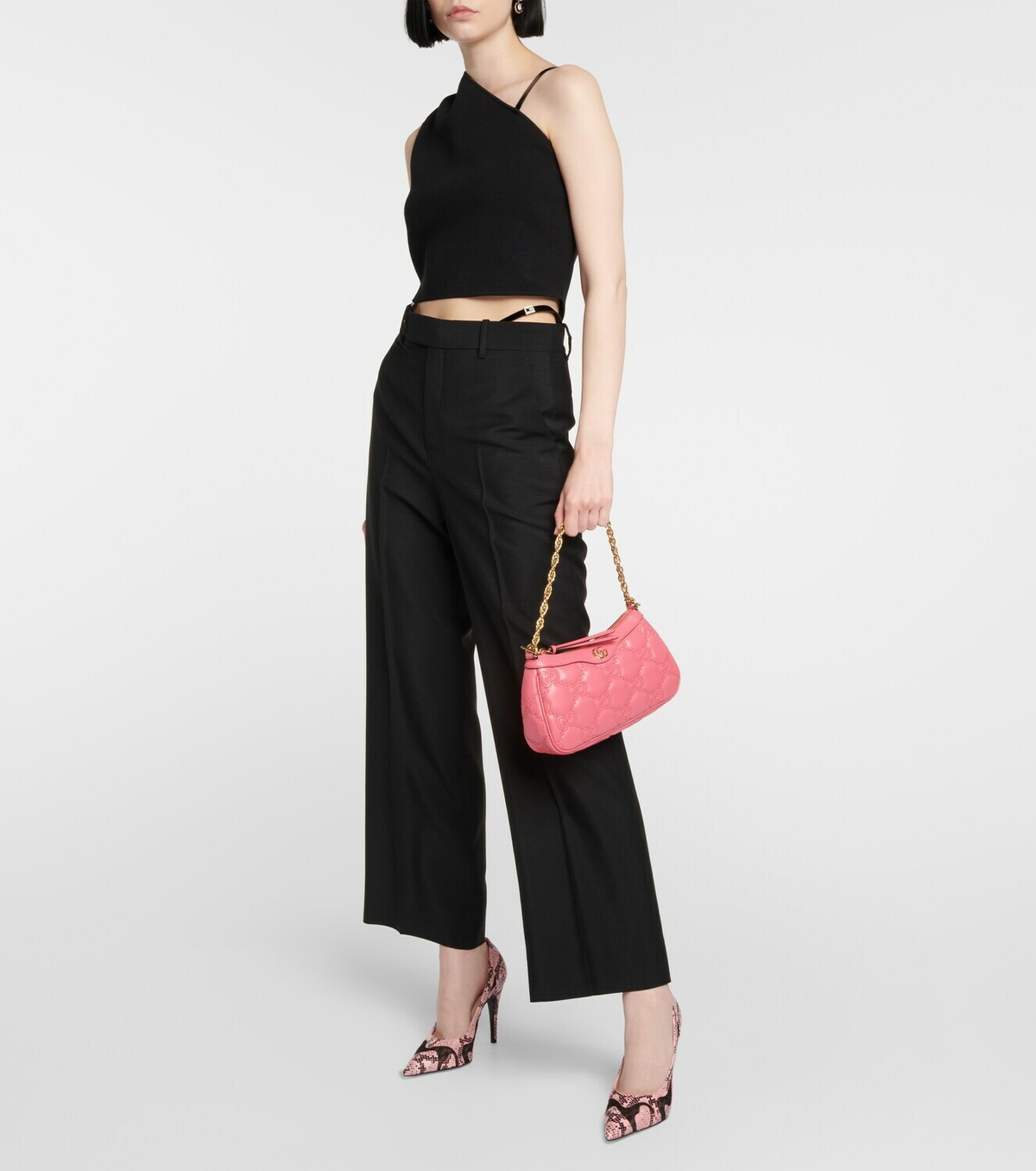 Gucci Python-effect leather pumps