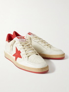 Golden Goose - Ballstar Distressed Leather Sneakers - White