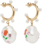 Safsafu Gold & White Jelly Beans Earrings