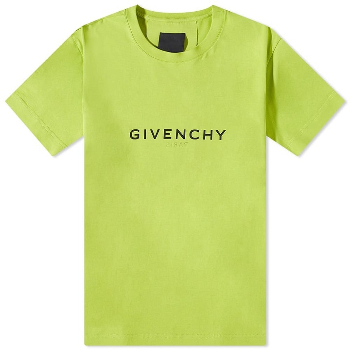 Photo: Givenchy Men's Reverse Print T-Shirt in Citrus Green