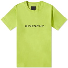 Givenchy Men's Reverse Print T-Shirt in Citrus Green