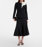 Roland Mouret Floral-appliqué peplum crêpe blazer