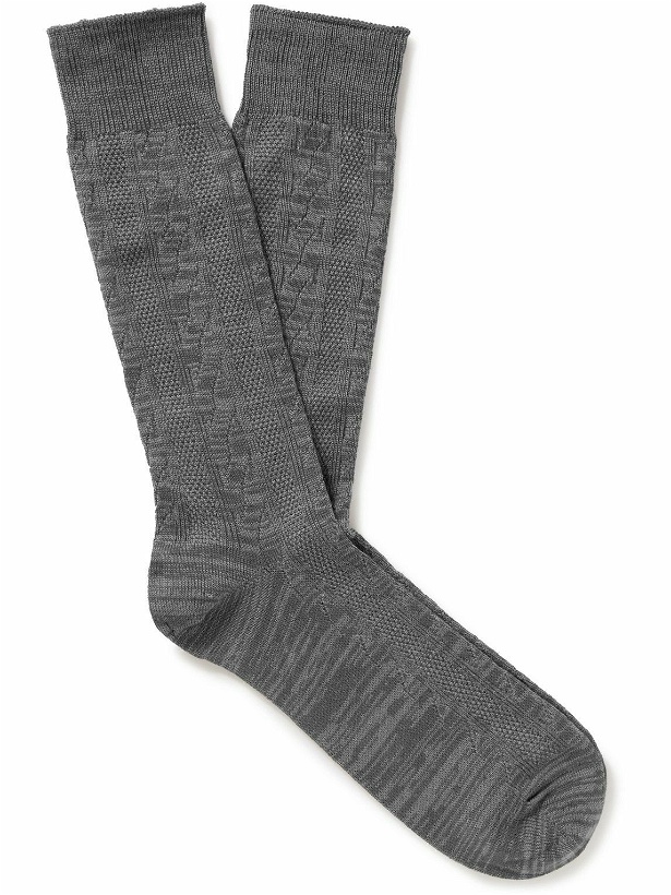 Photo: Mr P. - Cable-Knit Cotton-Blend Socks