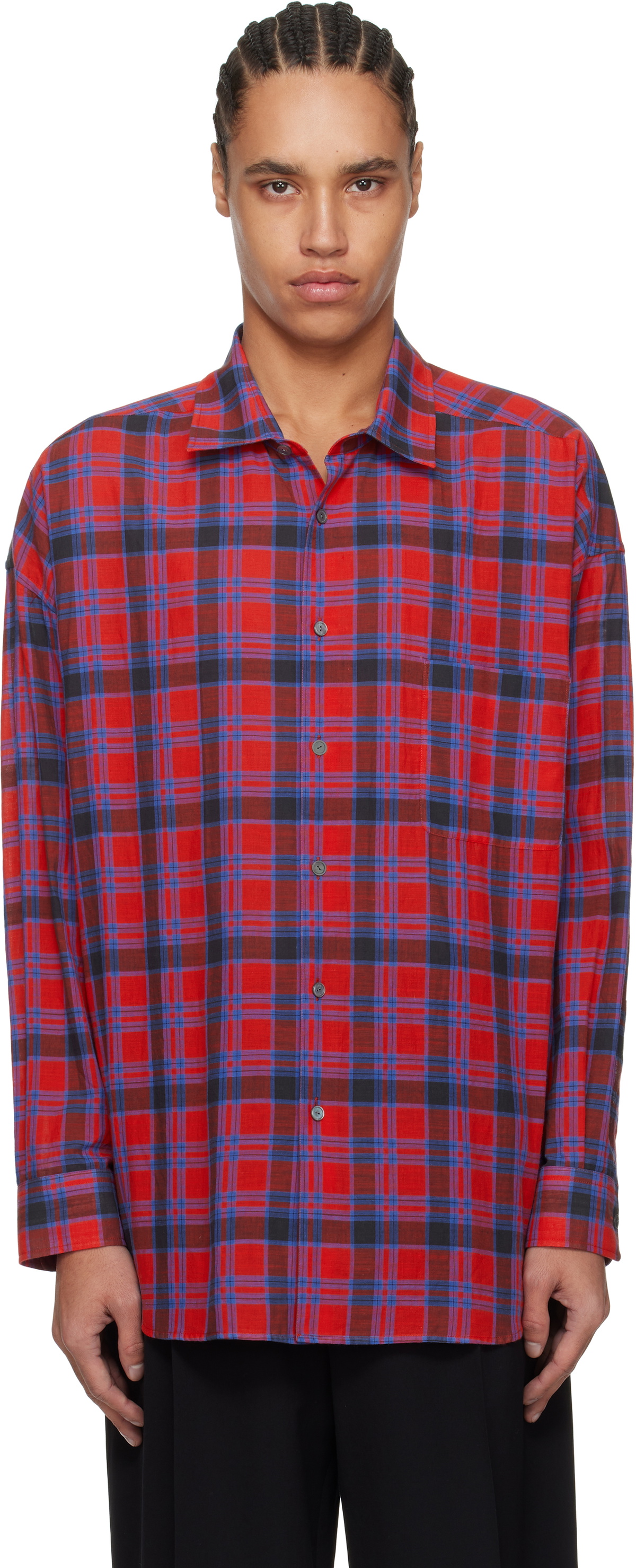 The Row Red & Blue Lancaster Shirt