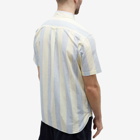 Beams Plus Men's BD Short Sleeve Shadow Stripe Shirt in Yellow