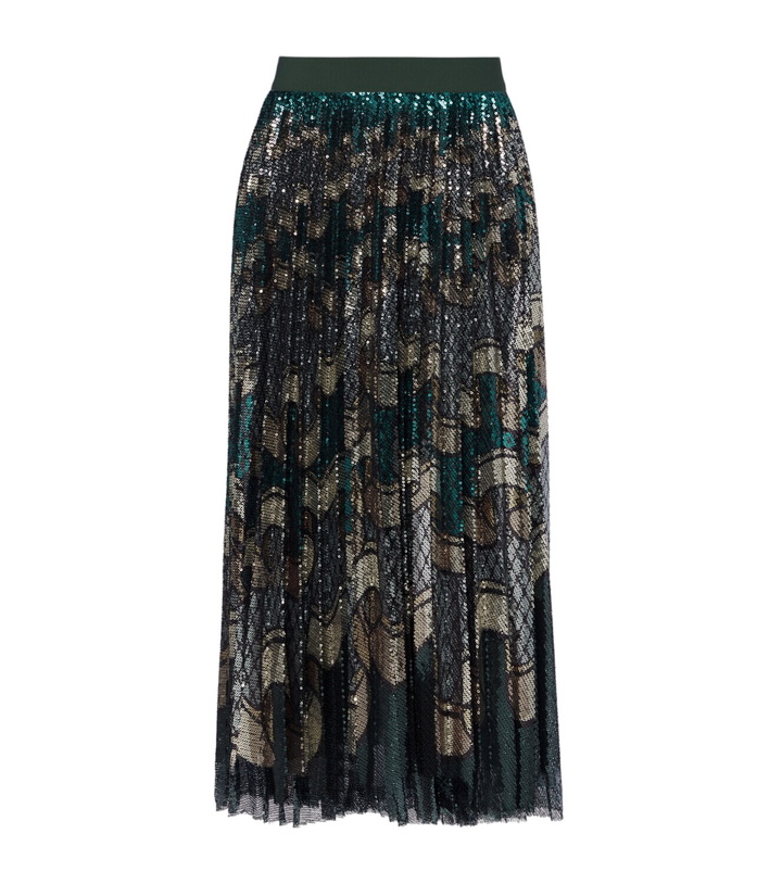 Photo: La DoubleJ Accordion pleated sequined midi skirt