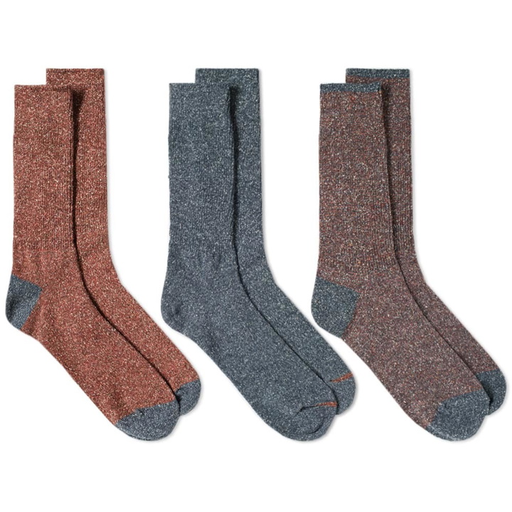 Photo: Anonymous Ism Rib Crew Sock - 3 Pack Blue