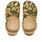 Crocs Classic Printed Camo Clog in Chai/Tan