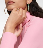 Octavia Elizabeth Oval Eternity 18kt gold earrings with emeralds