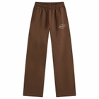 Sporty & Rich Women's Oval Health Straight Leg Sweatpant in Chocolate Cream