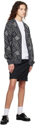 Awake NY Gray Wavy Cardigan