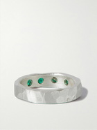 The Ouze - Sterling Silver Laboratory-Grown Emerald Ring - Silver