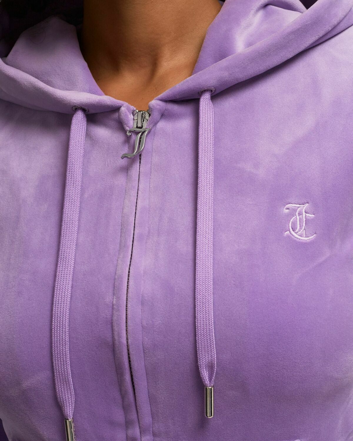 Juicy Couture Classic Velour Robertson Zip Hoodie Purple Womens Zipper