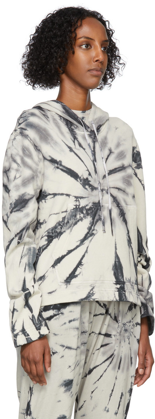 Raquel Allegra Grey Navy Tie Dye Crop Hoodie Raquel Allegra