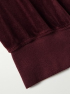 Les Tien - Cotton-Blend Velour Half-Zip Sweatshirt - Burgundy