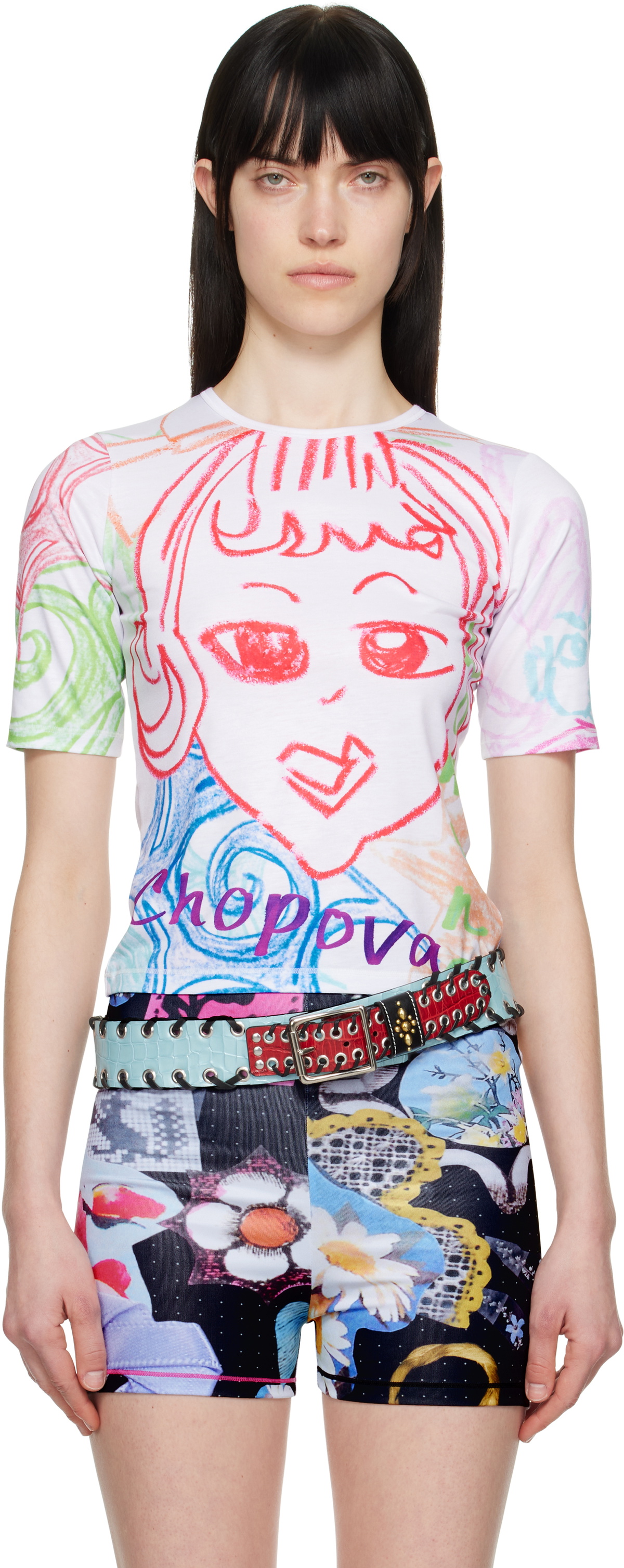 Chopova Lowena Cat Consort short-sleeved Top | White | FARFETCH