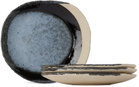 JAR CERAMISTES Blue & Black Wabi Dessert Plate Set