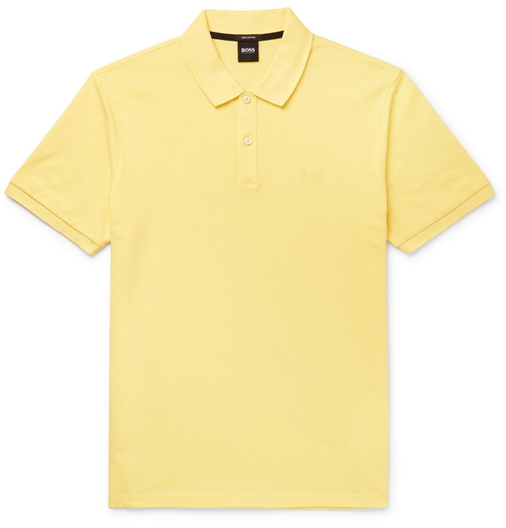Photo: Hugo Boss - Pallas Slim-Fit Cotton-Piqué Polo Shirt - Yellow