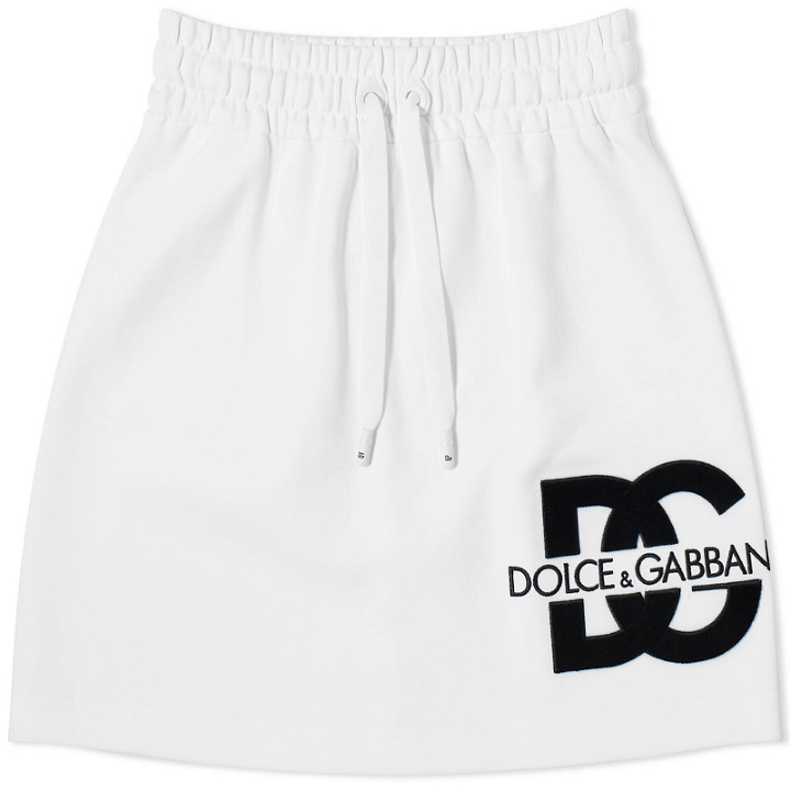 Photo: Dolce & Gabbana Women's Logo Sweat Skirt in White