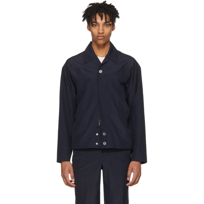 Mackintosh 0002 Navy Zip and Button Jacket Mackintosh