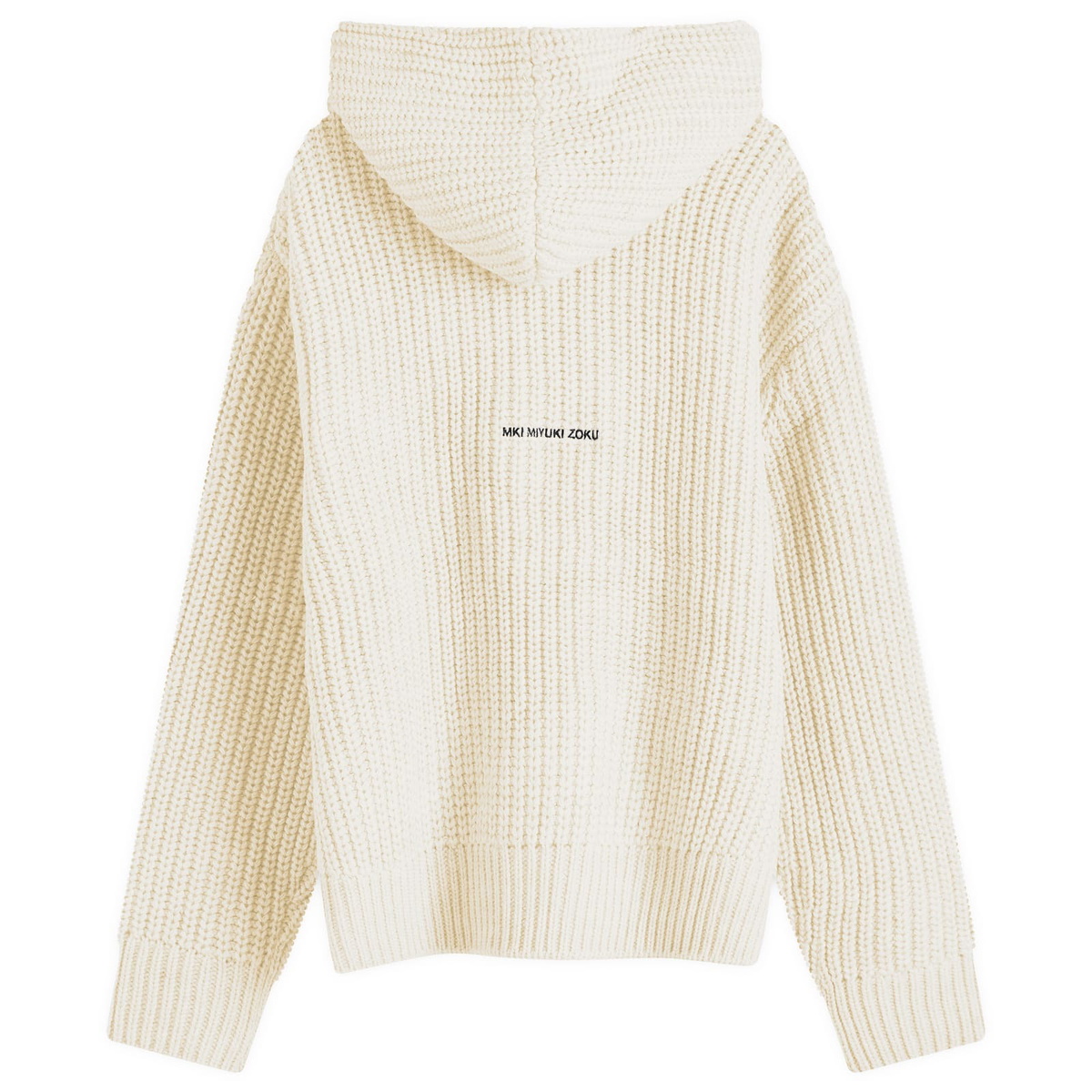 MKI Men s Chunky Rib Knit Hoodie in Off White MKI Miyuki Zoku