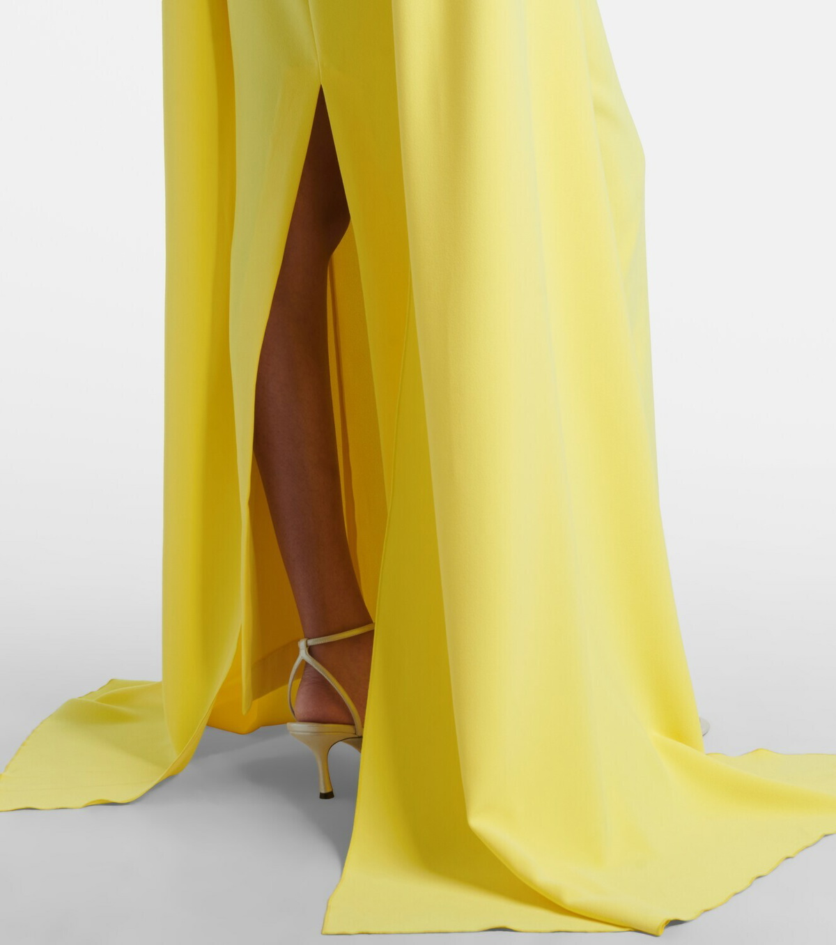 Solace London Nuri caped off-shoulder crêpe gown
