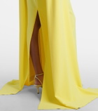 Solace London Nuri caped off-shoulder crêpe gown