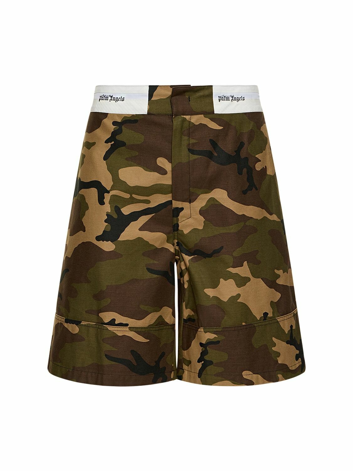 Photo: PALM ANGELS Tailored Camouflage Cotton Shorts