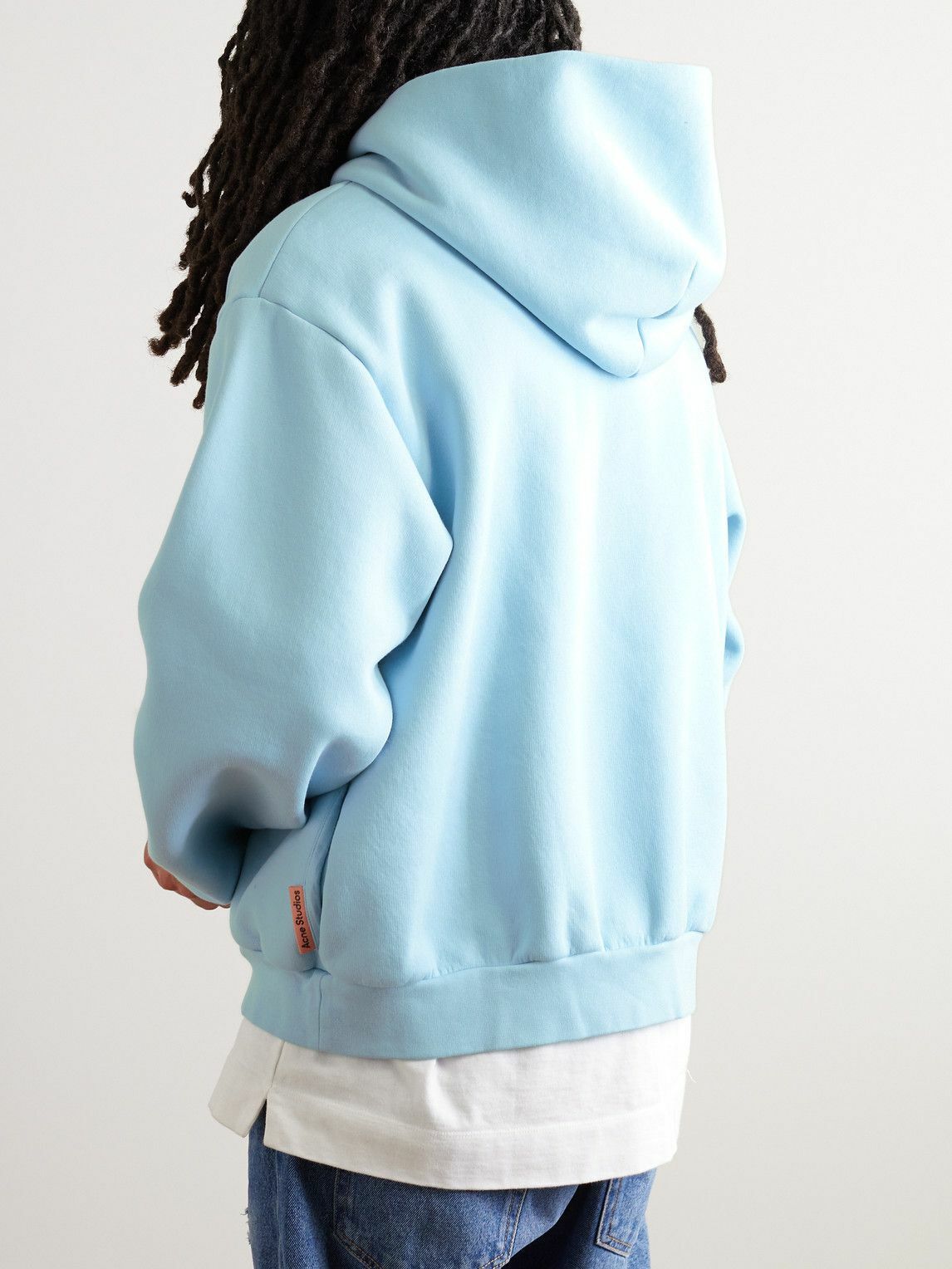 Acne Studios - Franziska Cotton-Blend Jersey Hoodie - Blue Acne