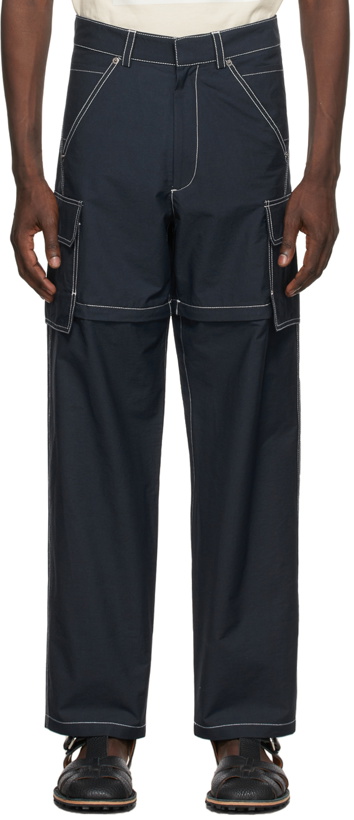 Photo: Jacquemus Navy 'Le Pantalon Pêche' Cargo Pants