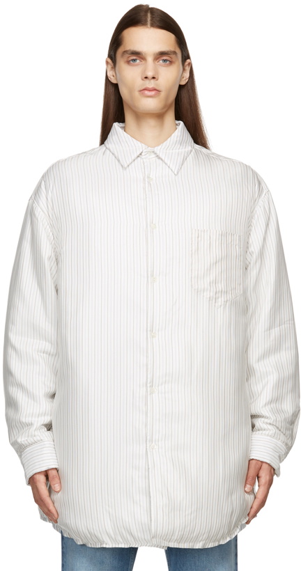 Photo: Maison Margiela White Padded Stripes Lining Shirt