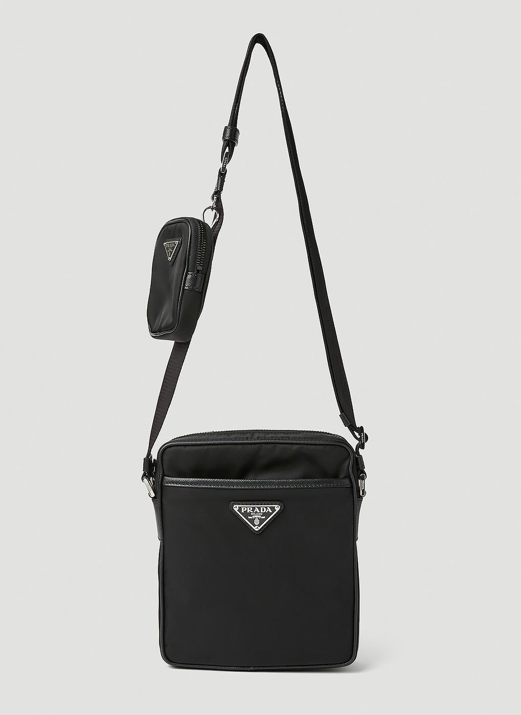 Prada Men's Nylon and Saffiano Crossbody Bag