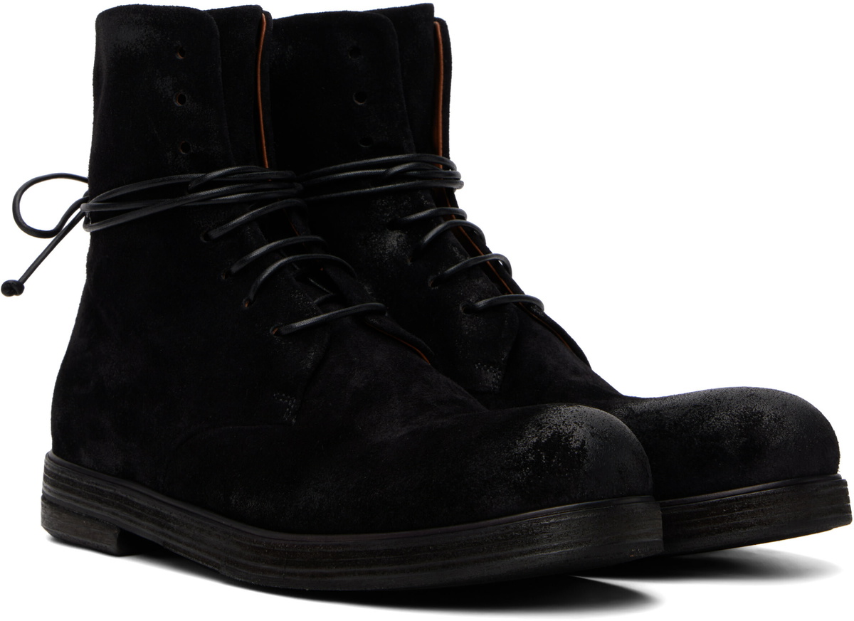 Marsèll Black Zucca Zeppa Leather Combat Boots