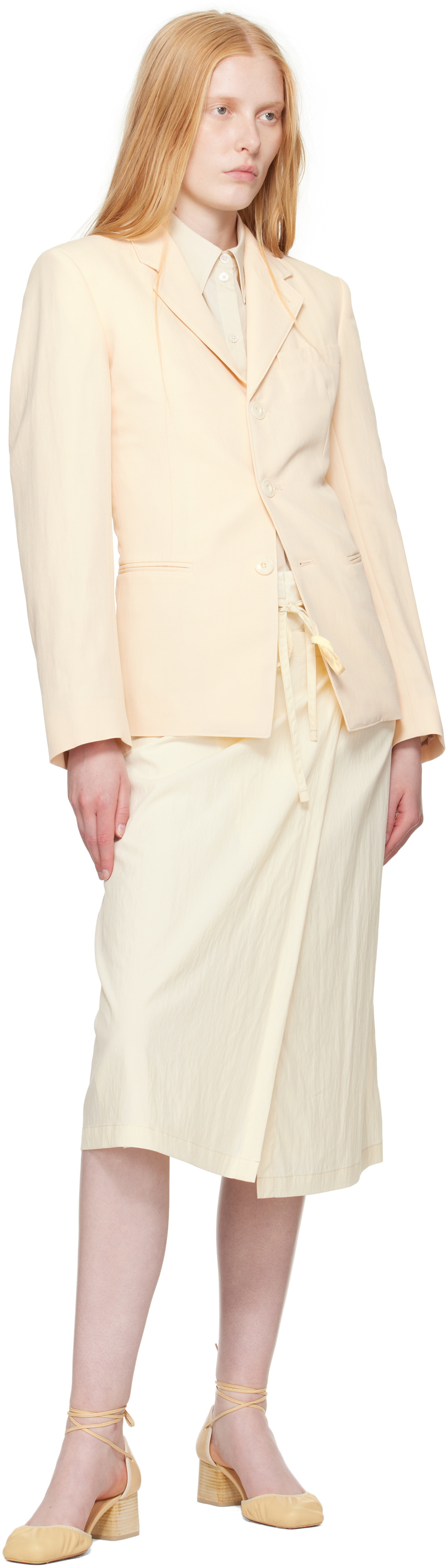 LEMAIRE Off-White Single-Breasted Fitted Tailored Blazer