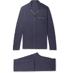 Hanro - Piped Cotton-Jersey Pyjama Set - Men - Blue